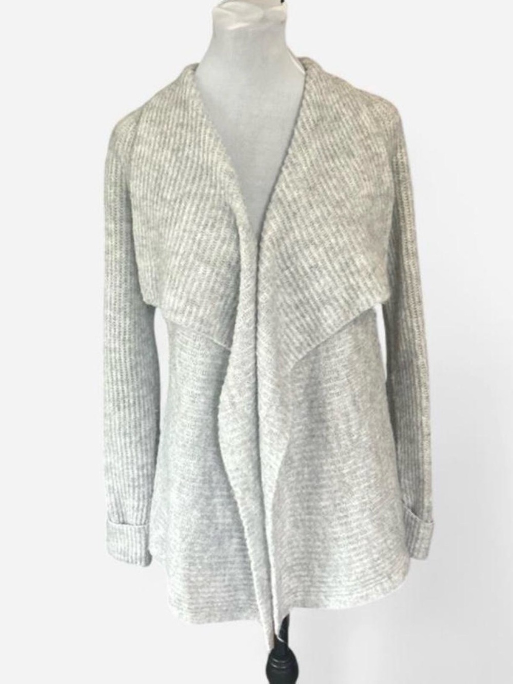Nine West Light Gray Open Drape Cardigan